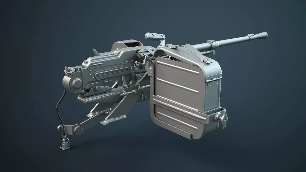 PKT Machine Gun with Tank Turret 3D model