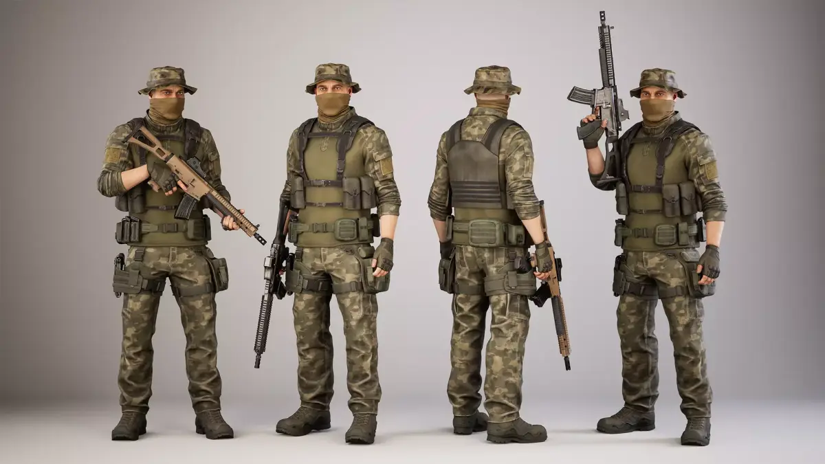 Casual Soldier 29 Low-poly 3D model