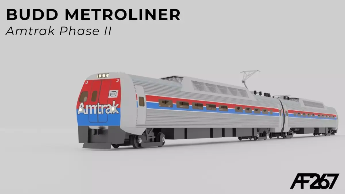 Amtrak Budd Metroliner Low-poly 3D model