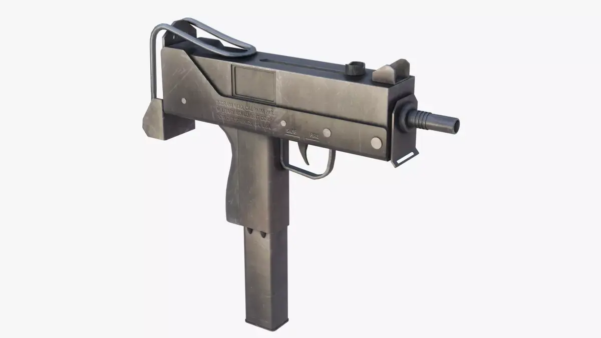 MAC-10 gun Low-poly 3D model