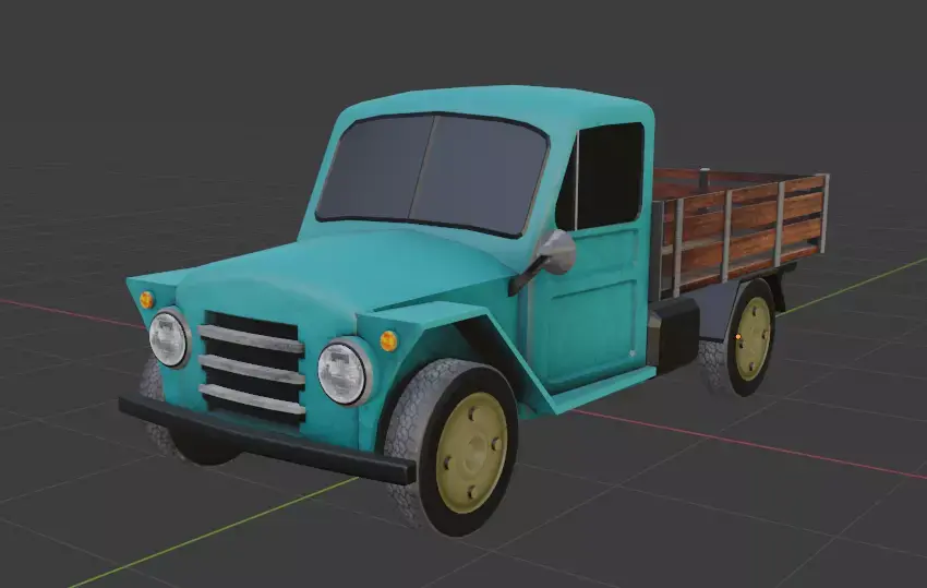 Rastrojero old truck with wooden bed Low-poly 3D model