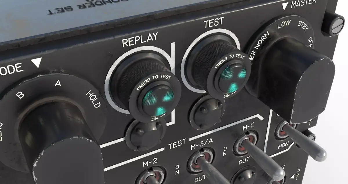 IDENTTIFICATION FRIEND OR FOR IFF CONTROL PANEL 3D model