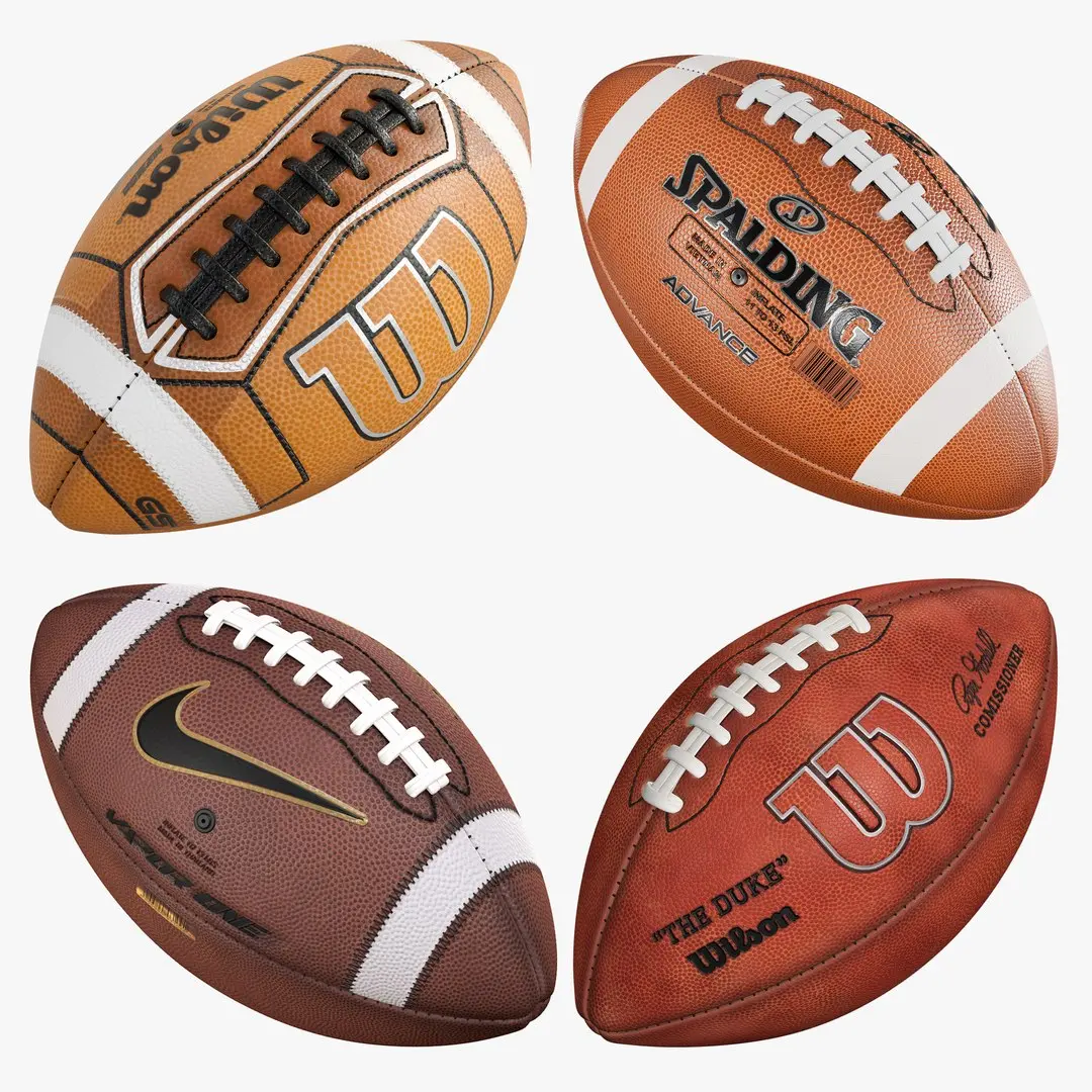 American Football Sports Ball 4k Collection 3D model purchase