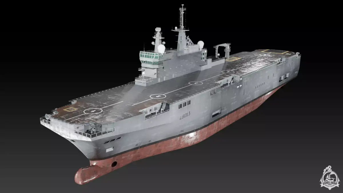 FS Mistral Amphibious Assault ship Low-poly 3D model