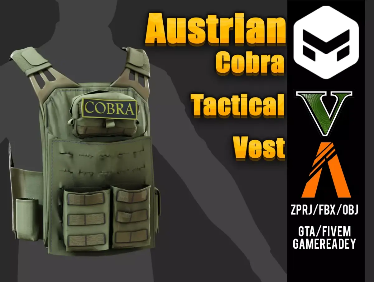 Special Force Cobra Vest 3D Model  Austrian Tactical Armor Low-poly 3D model