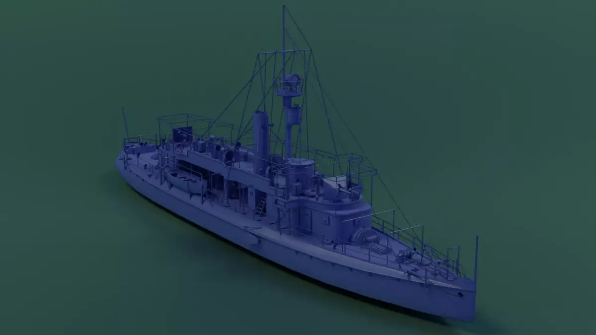 Gunboat SMS Tsingtau 3D model