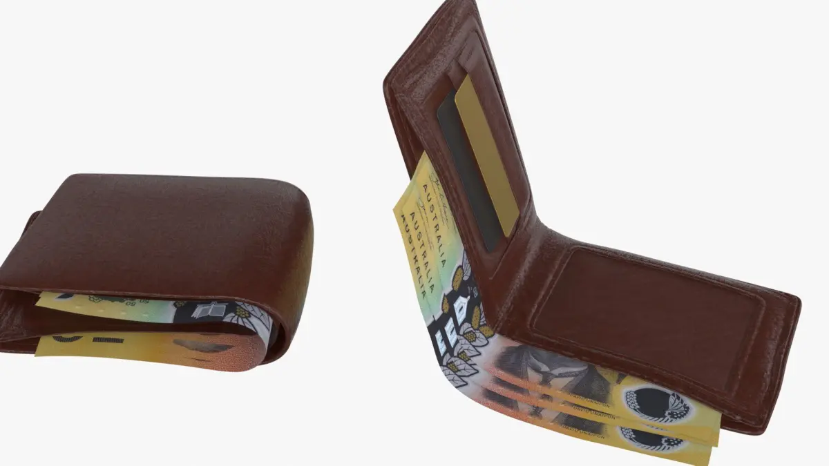 Australia 50 Dollar Wallet Money Purse 3D model