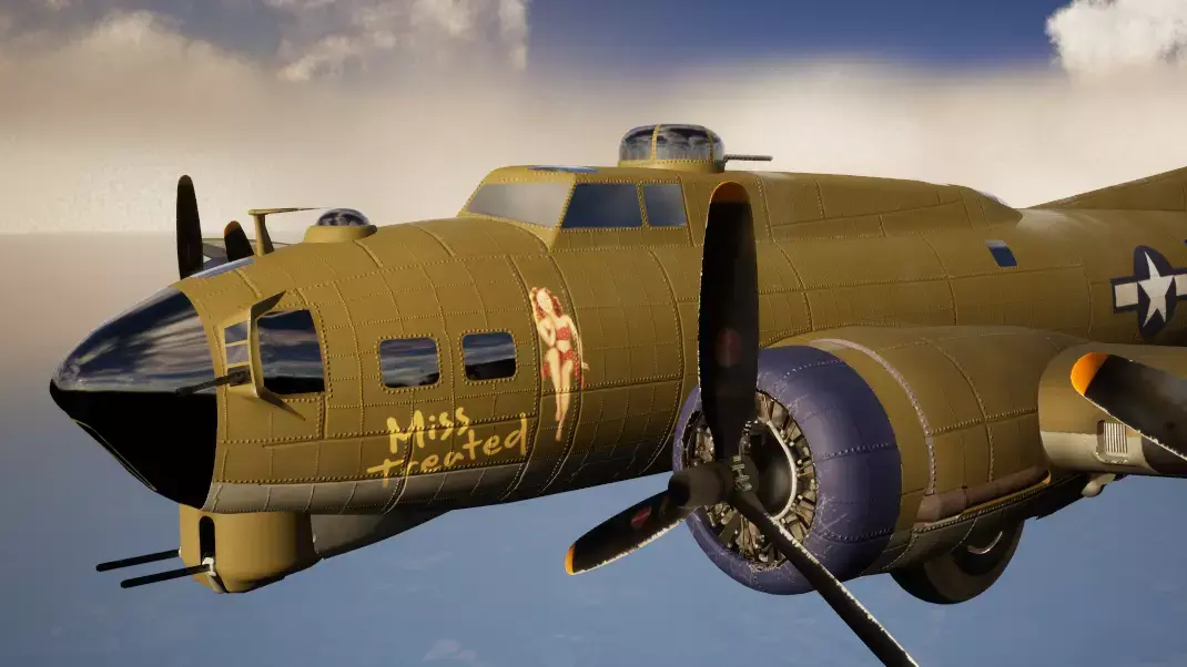 B-17G Flying Fortress Miss Treated Low-poly 3D model