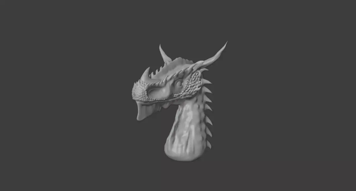 Beautiful dragon head made in Blender 3D 3D model