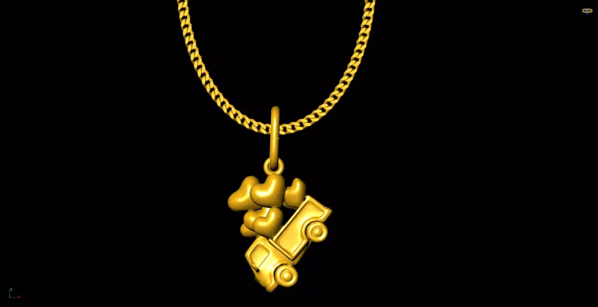 Heart Truck pendant charms - one inch pendant 3D print model purchase