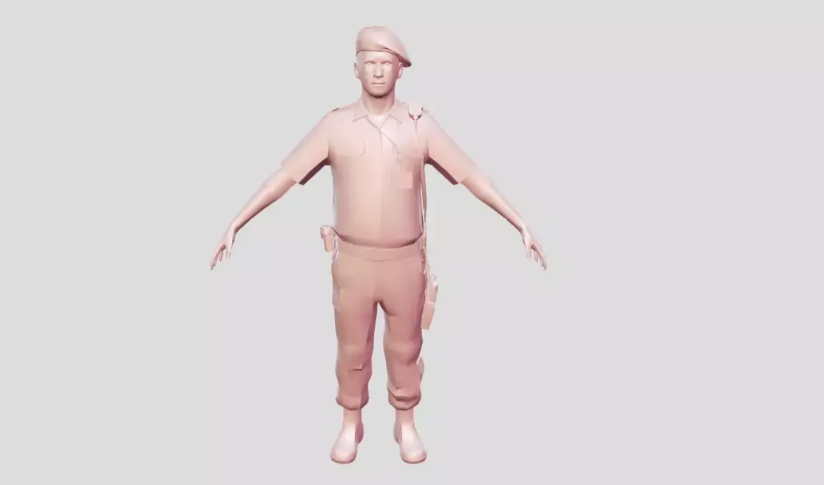 Security  soldier man character 3D model