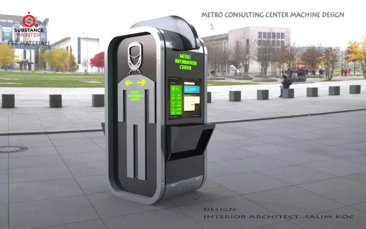 Information Digital  Kiosk  3D Model Low-poly 3D model