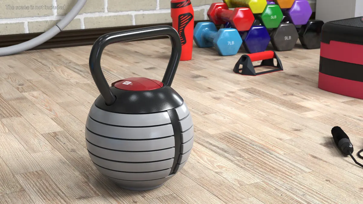 Adjustable Kettlebell Gray 3D model