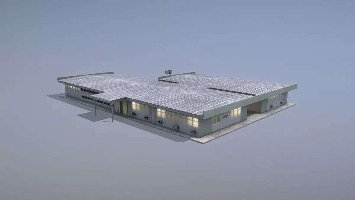MilitaryBase PortoVelho Hospital Low-poly 3D model