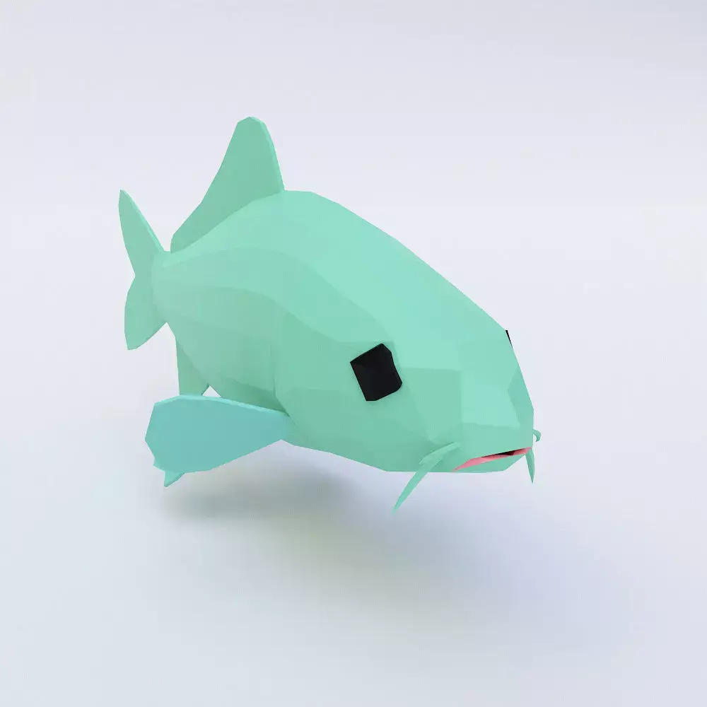 Freshwater common carp fish 3d model  Low-poly 3D model