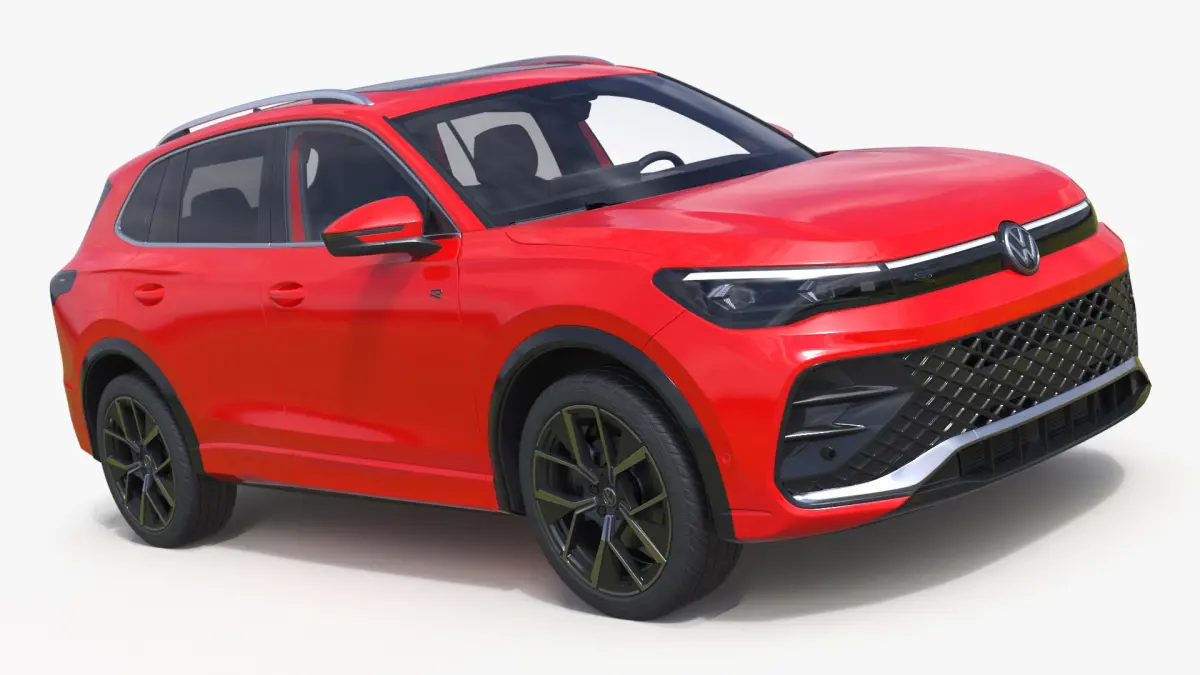 Volkswagen Tiguan 2024 Red Simplified 3D model