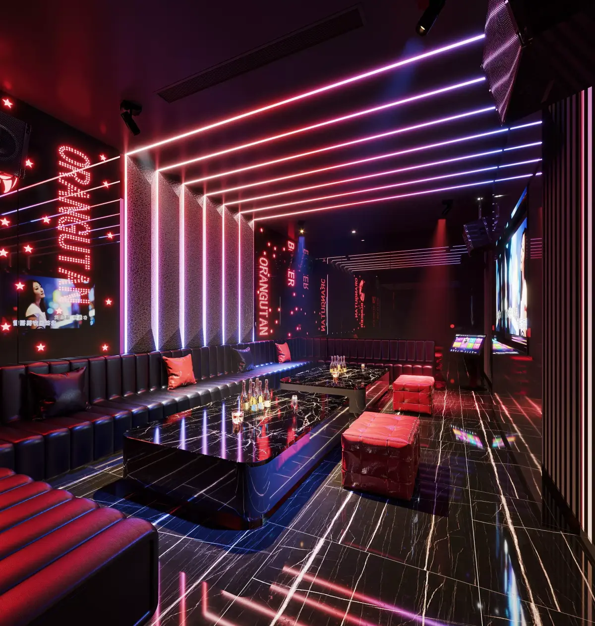 Original Futuristic KTV Club Private Room Interior 3D model