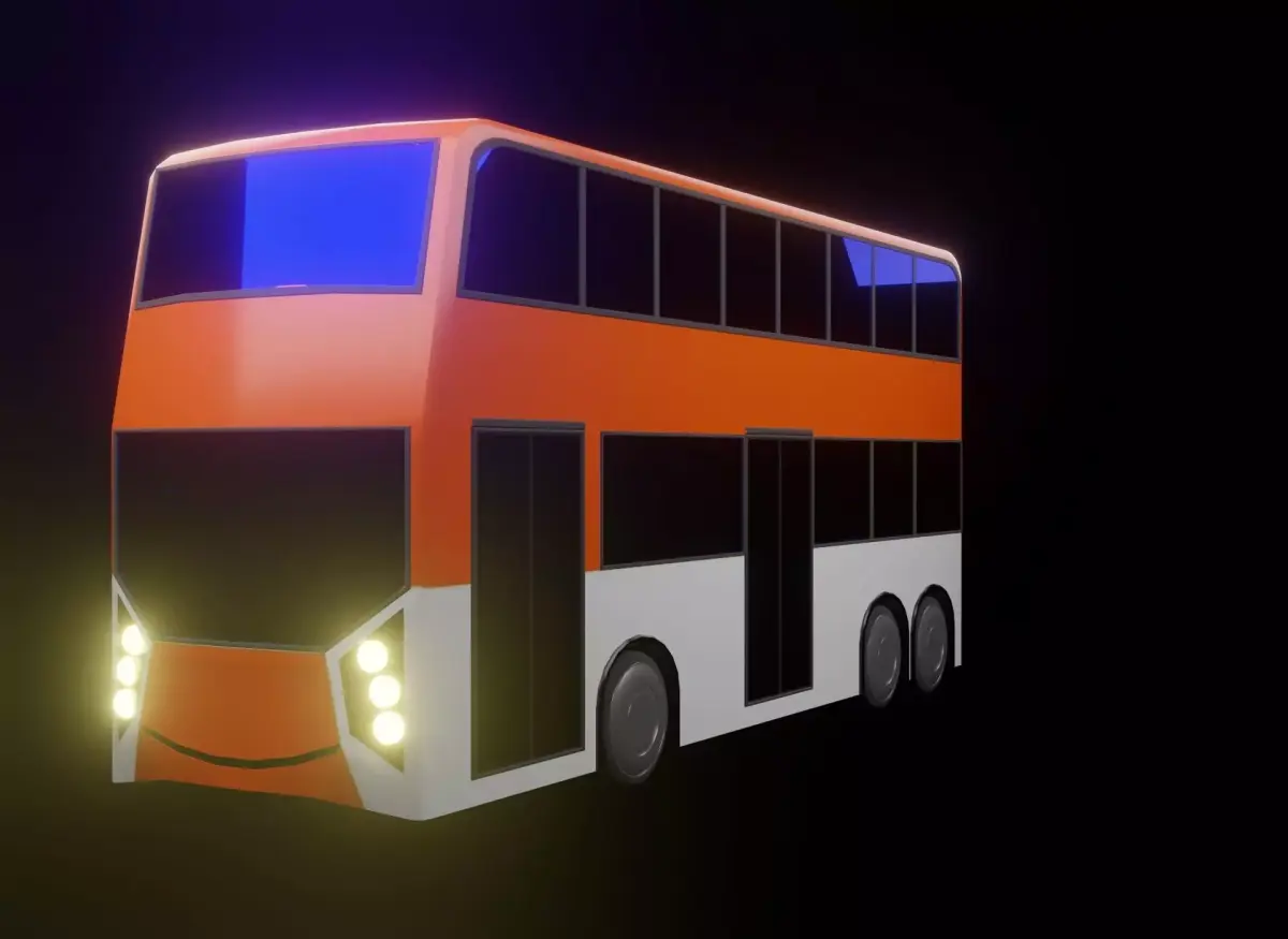 Double Decker Bus Low-poly 3D model