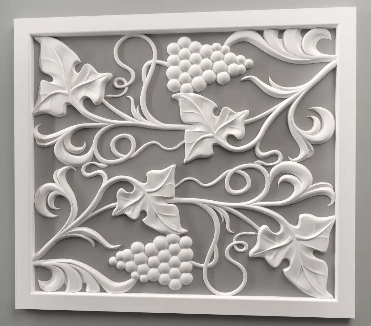 3D model stl doors with leaves and grapes for CNC router  Free 3D print model