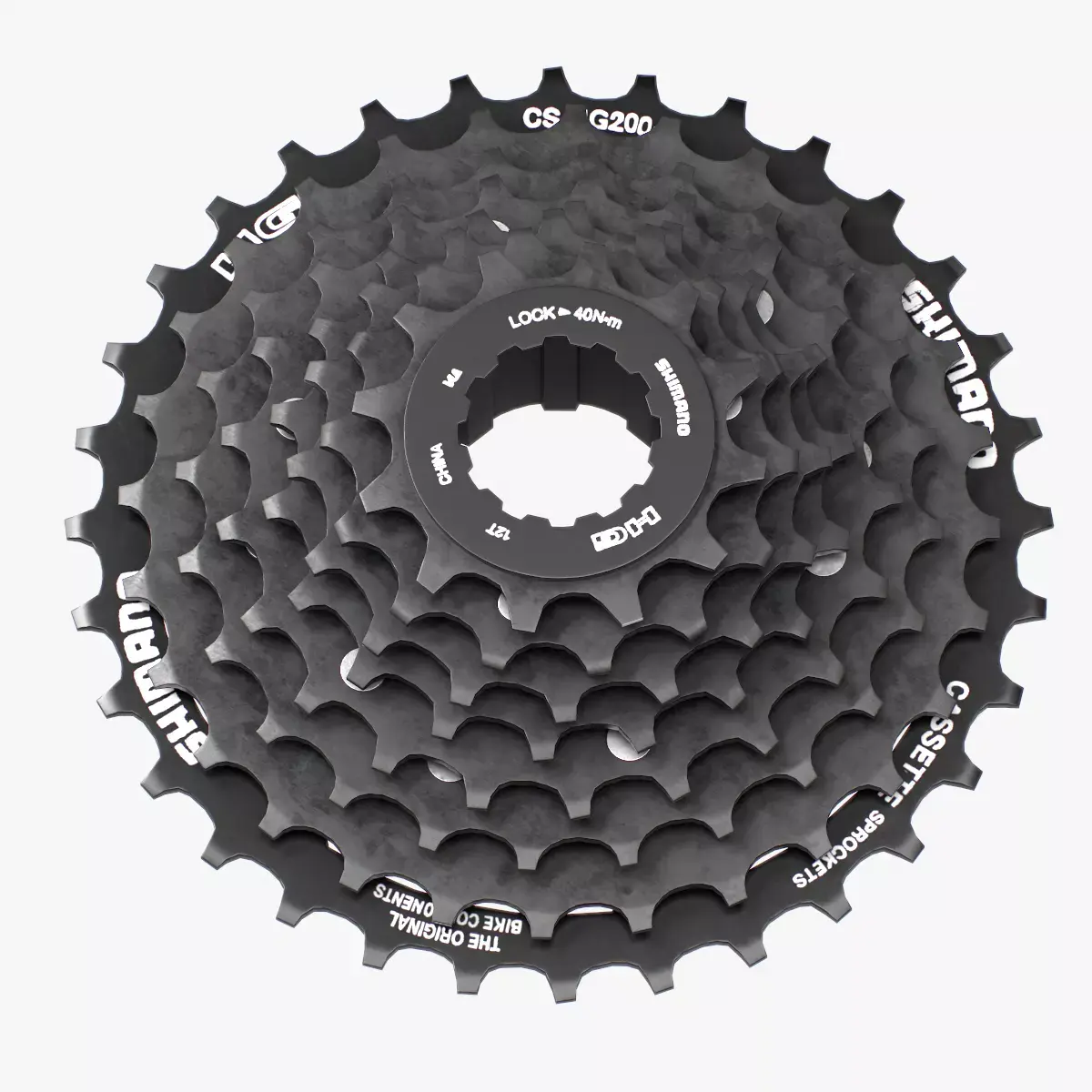 Shimano CSHG 200-8 Speed Cassette Black Low-poly 3D model