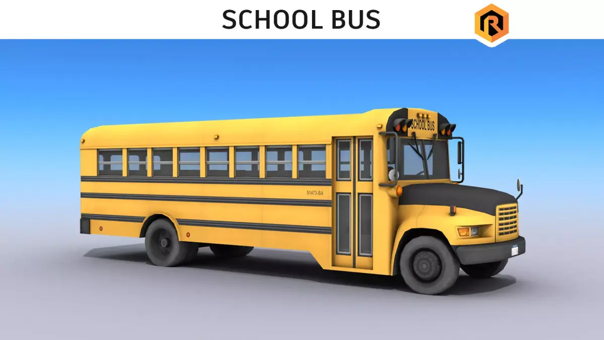 School Bus Low-poly 3D model