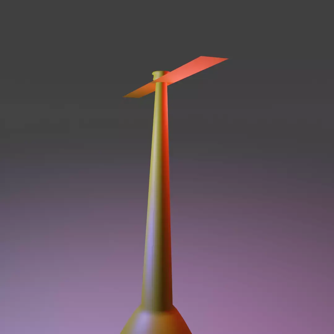 Bamboo Copter gaget Low-poly 3D model