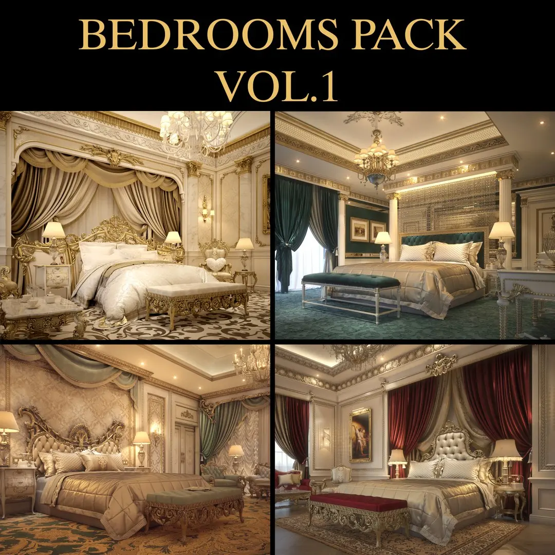 Bedrooms Pack Vol (1) 3D model