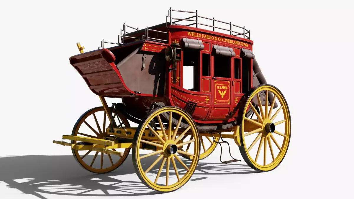 Stagecoach Wagon Low-poly 3D model