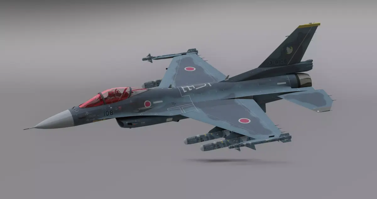 F2 Fighter Jet Low-poly 3D model
