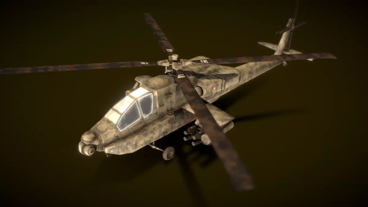 Helicopter Fighting AH64 Low-poly 3D model