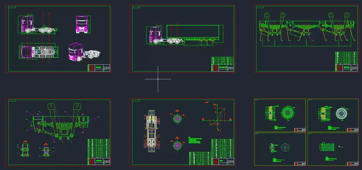 Design of Semi-Trailer Rear Suspension System 3D model