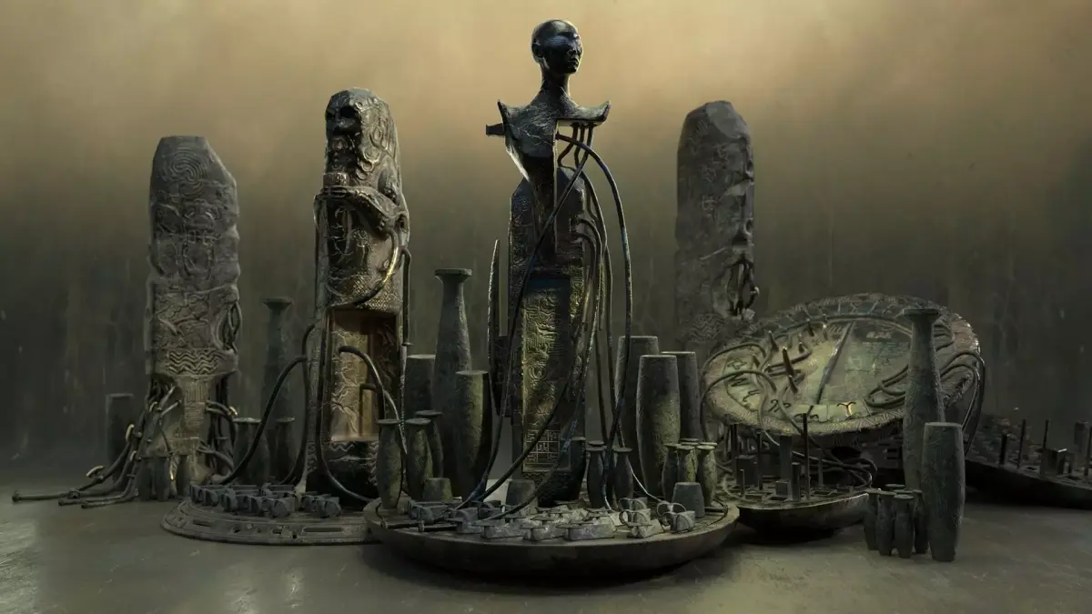 Vintage SciFi pack VOL 1 Enigmatic Ancient Stone Low-poly 3D model
