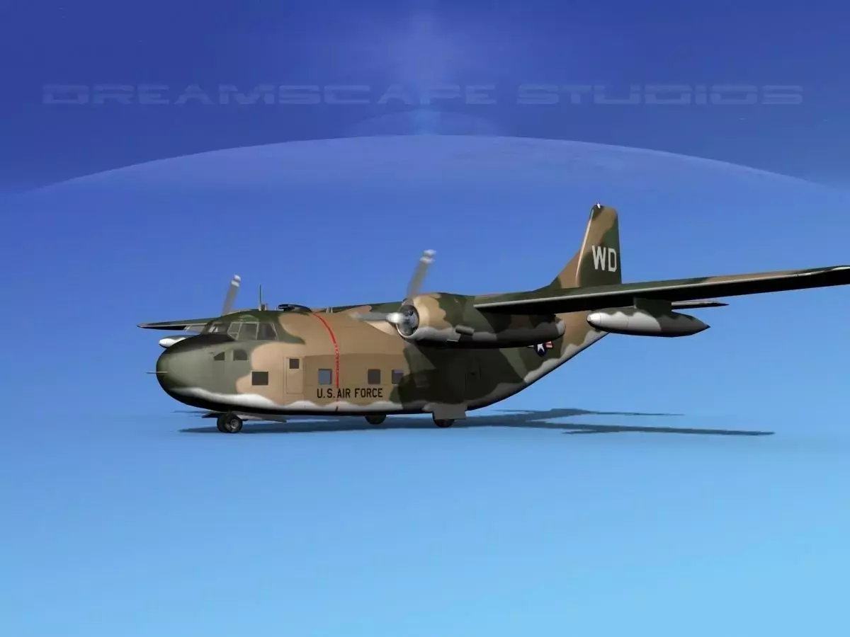 Fairchild C-123B Provider USAF Vietnam 3D model