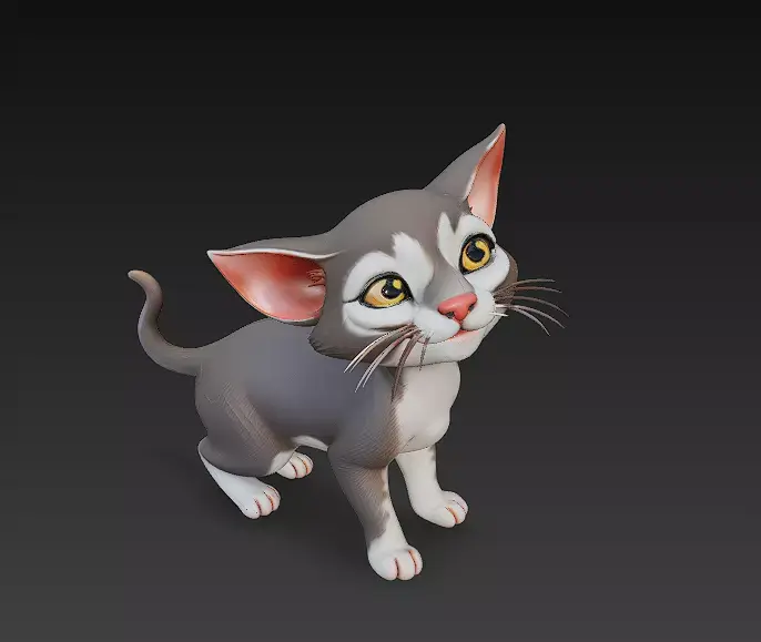 Cat Realistic 3D Model Basic - Low Poly Realistic Low-poly 3D model 4