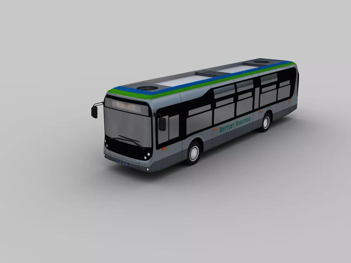 Electric Bus Lowpoly 4 Low-poly 3D model