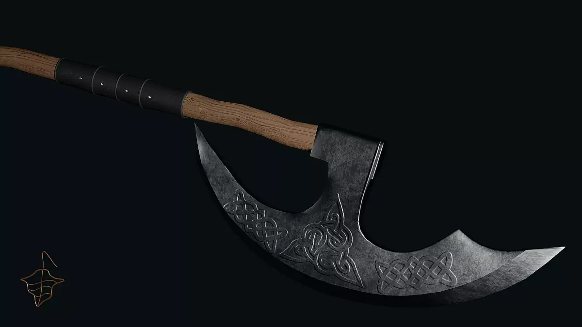 Pagan Battle axe Low-poly 3D model