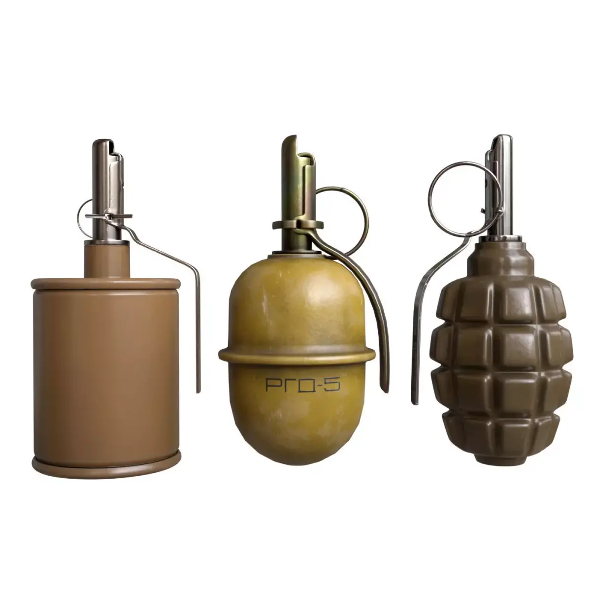 Hand Grenades RGD-5 F1 RG42 Low-poly 3D model