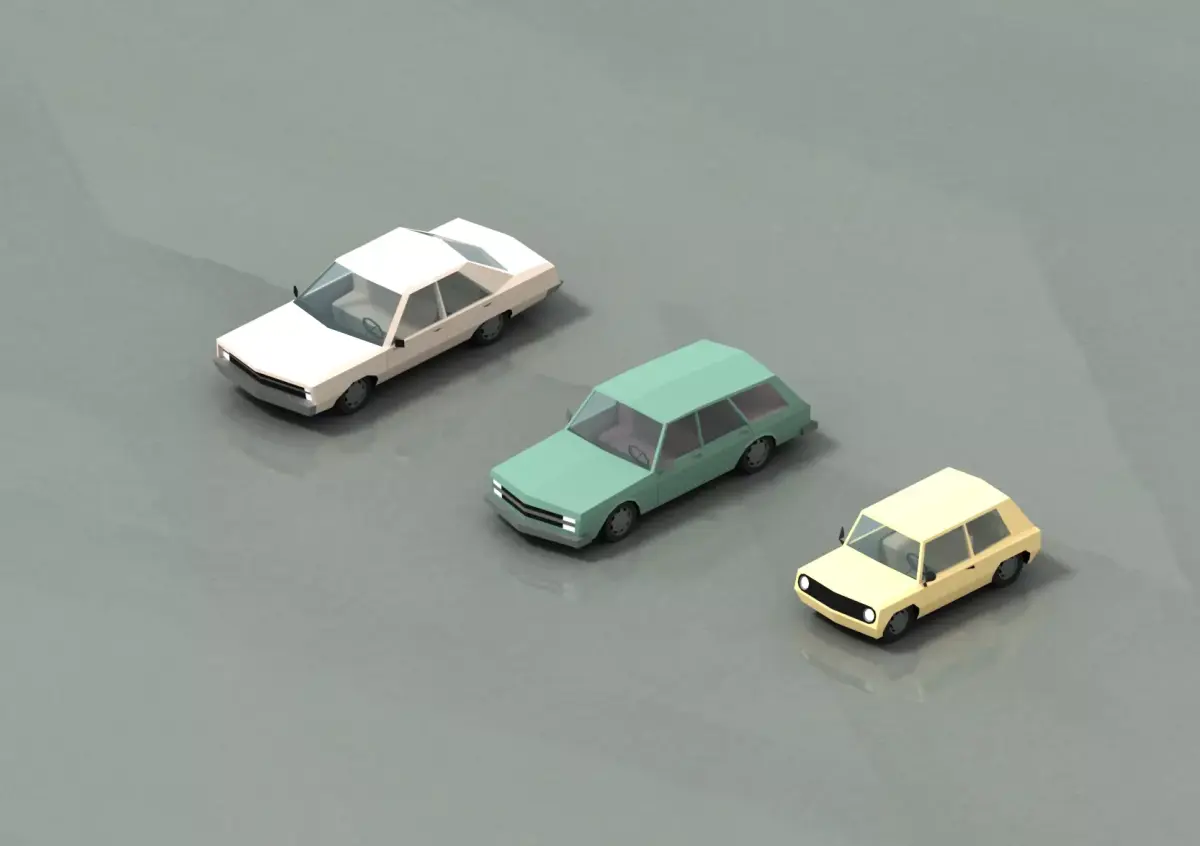 Stylized cartoon vehicle with interior  Free low-poly 3D model