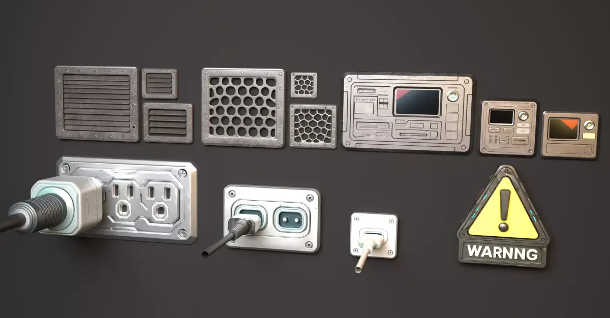 SciFi Modular Panel and Vent Kit PBR Game  Assets blend  glTF 3D model