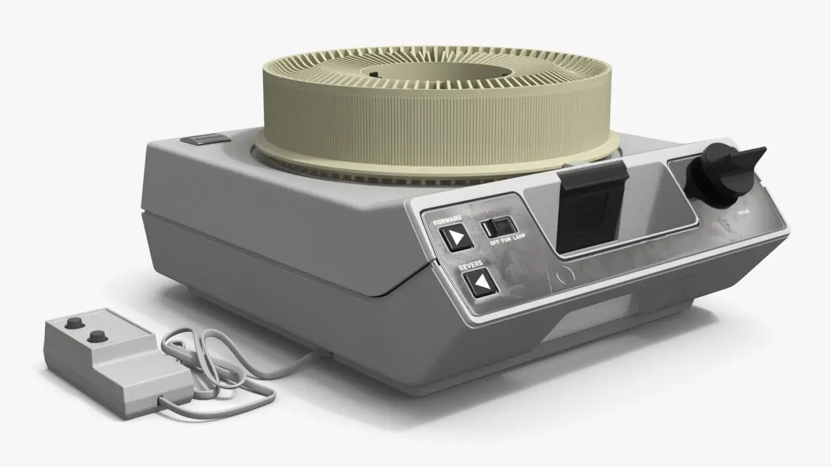 Vintage Carousel Slide Projector Gray Body 3D model