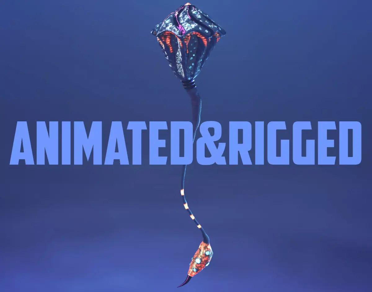 PBR Fantastic Medusa Animated and rigged lowpoly model  Low-poly 3D model