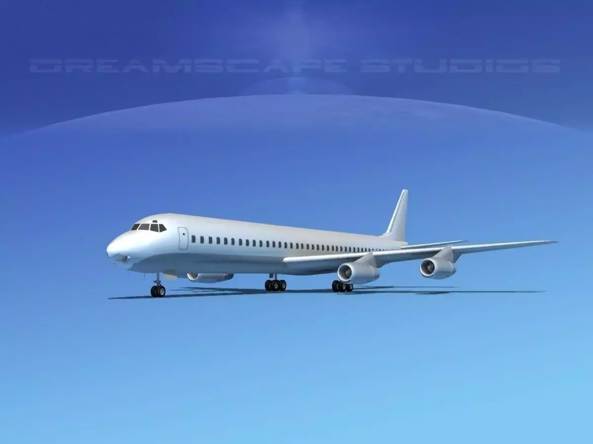 Douglas DC-8-63 LP SS Low-poly 3D model