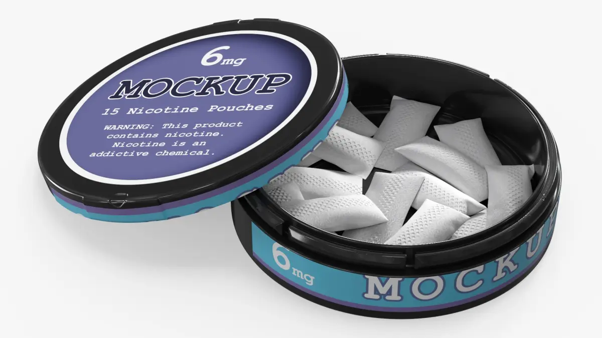 Mockup Nicotine Sachets Can Black 3D model