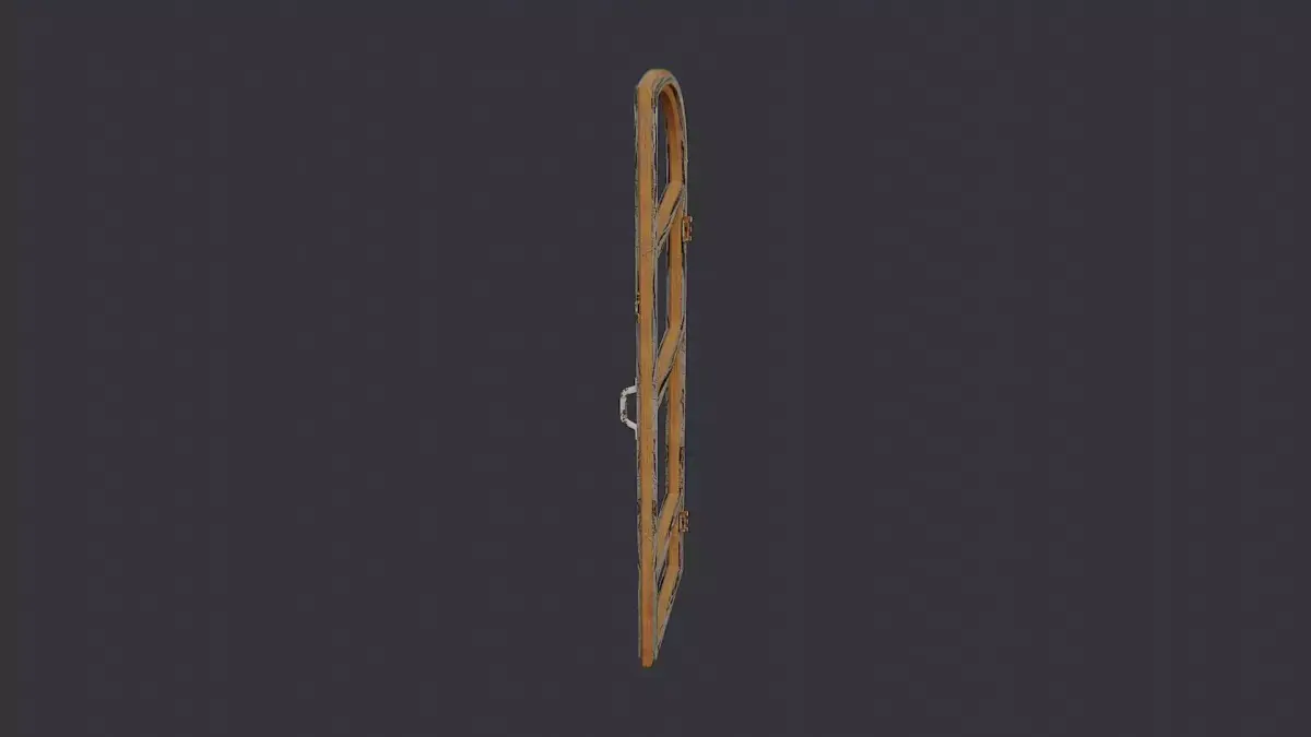 Wood Arch Window Double Frame Rustic Oak Low-poly 3D model