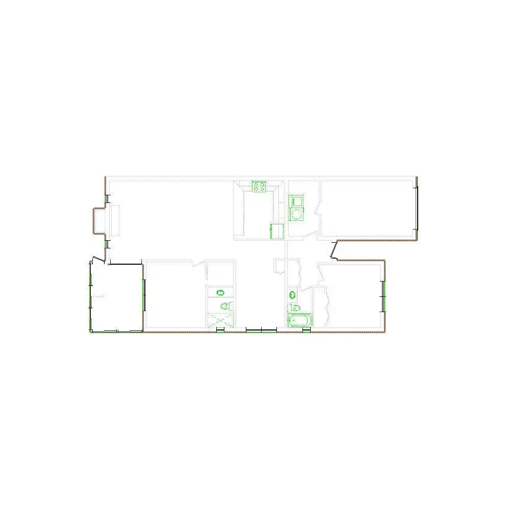 Detailed Exterior Sketch by Interior - 1001-1500 SF - Xactimate 3D model