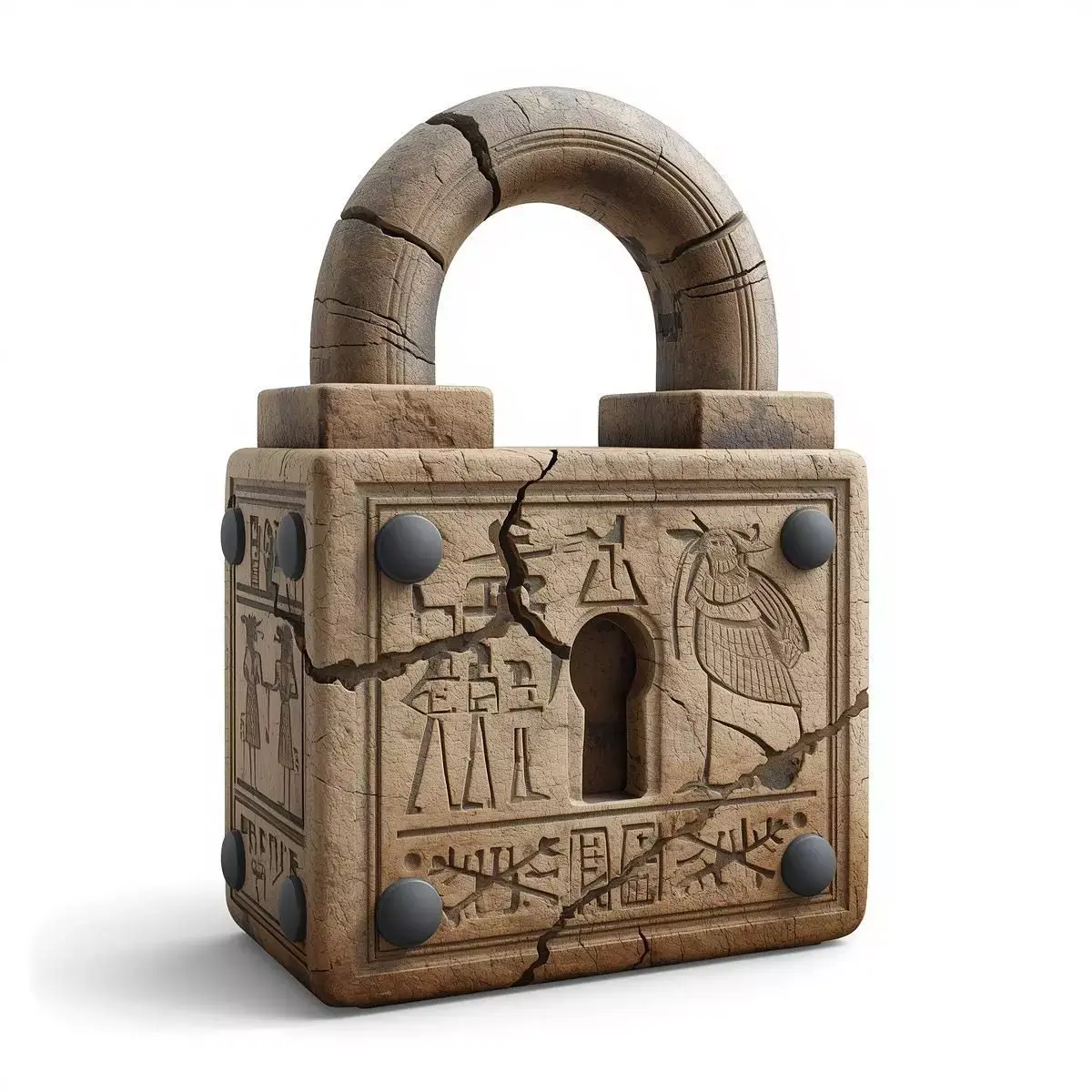 Ancient Egyptian Stone Locking Mechanism Low-poly 3D model