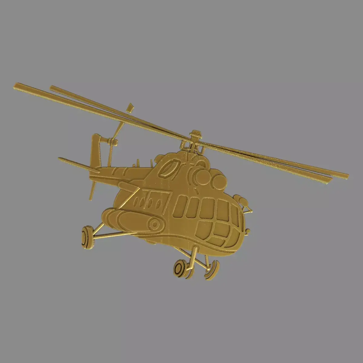 MI 8 helicopter side view 3D print model