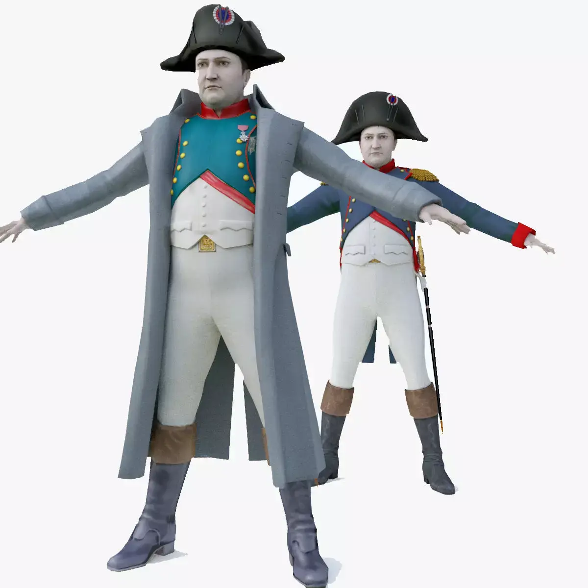 Napoleone napoleon in uniform Low-poly 3D model