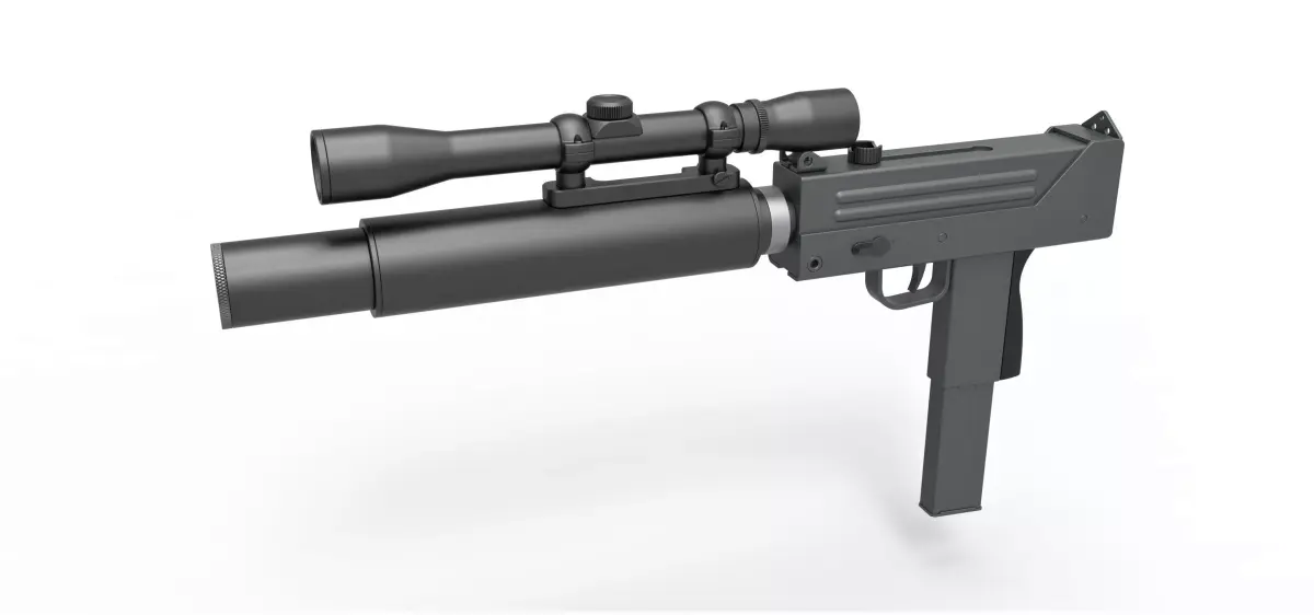 Submachine gun MAC-10 from the movie Escape from New York 1981 3D model