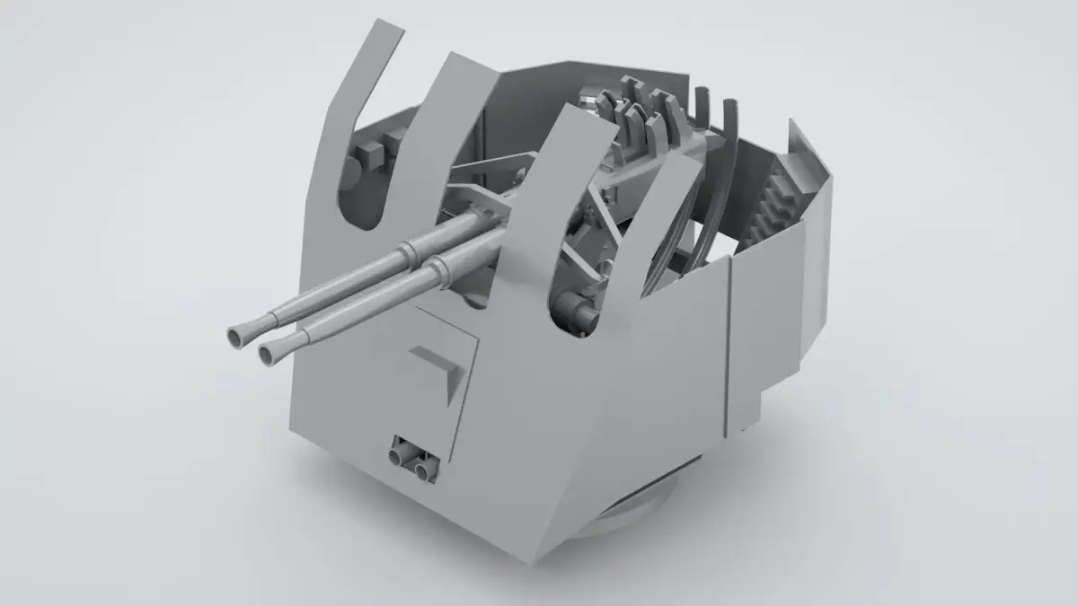 Bofors Twin 40mm 56 OQF Mark V Mark XI 3D model